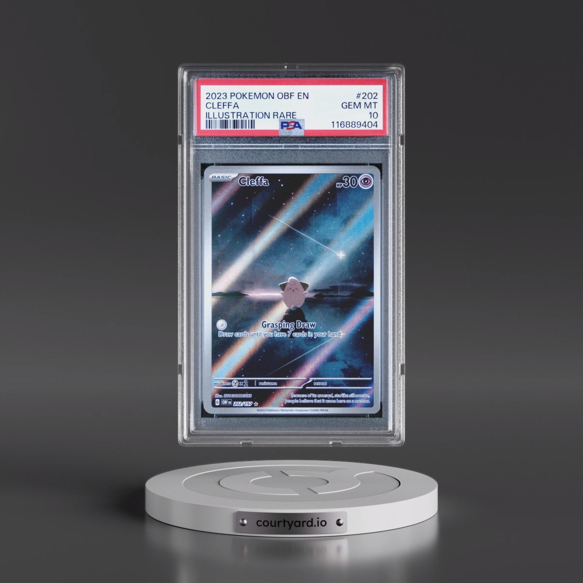 2023 Pokémon Obf EN-Obsidian Flames #202 Cleffa - Illustration Rare (PSA 10 GEM MINT)