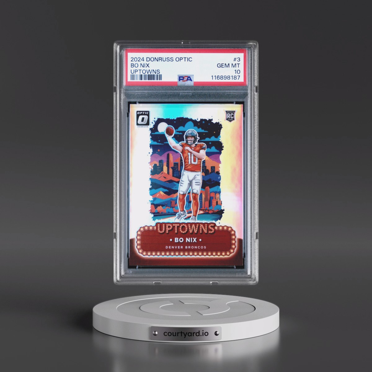 2024 Panini Donruss Optic Uptowns #3 Bo Nix (PSA 10 GEM MINT)