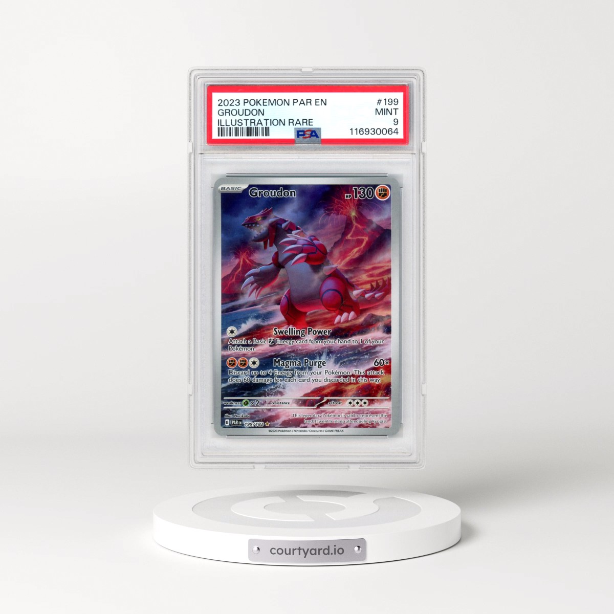 2023 Pokémon Par EN-Paradox Rift #199 Groudon - Illustration Rare (PSA 9 MINT)