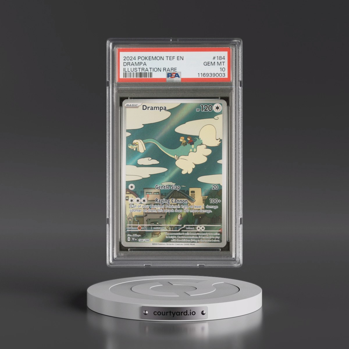 2024 Pokémon Tef EN-Temporal Forces #184 Drampa - Illustration Rare (PSA 10 GEM MINT)