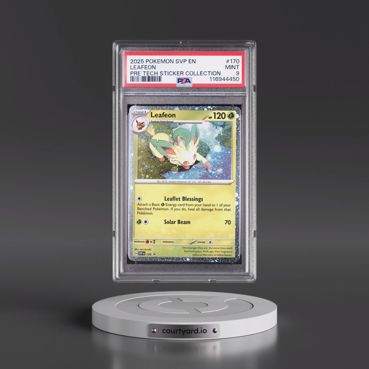2025 Pokémon Svp EN-SV Black Star Promo #170 Leafeon - Prismatic Evolutions Tech Sticker Collection (PSA 9 MINT)