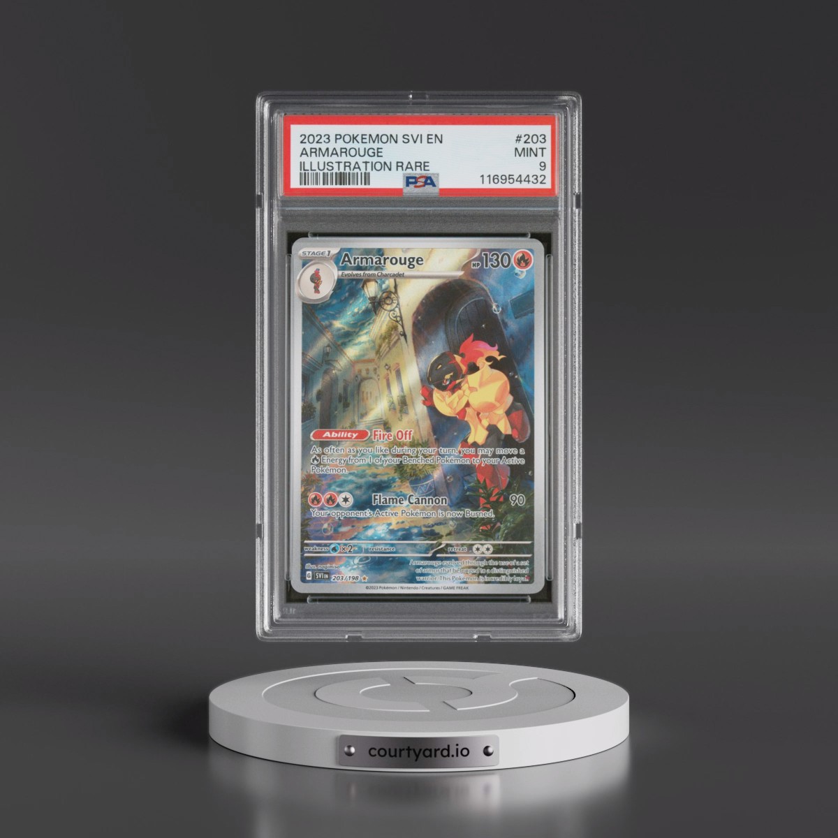 2023 Pokémon Svi EN-Scarlet & Violet #203 Armarouge - Illustration Rare (PSA 9 MINT)