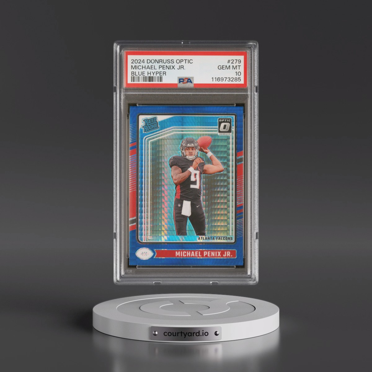 2024 Panini Donruss Optic #279 Michael Penix Jr. - Blue Hyper (PSA 10 GEM MINT)