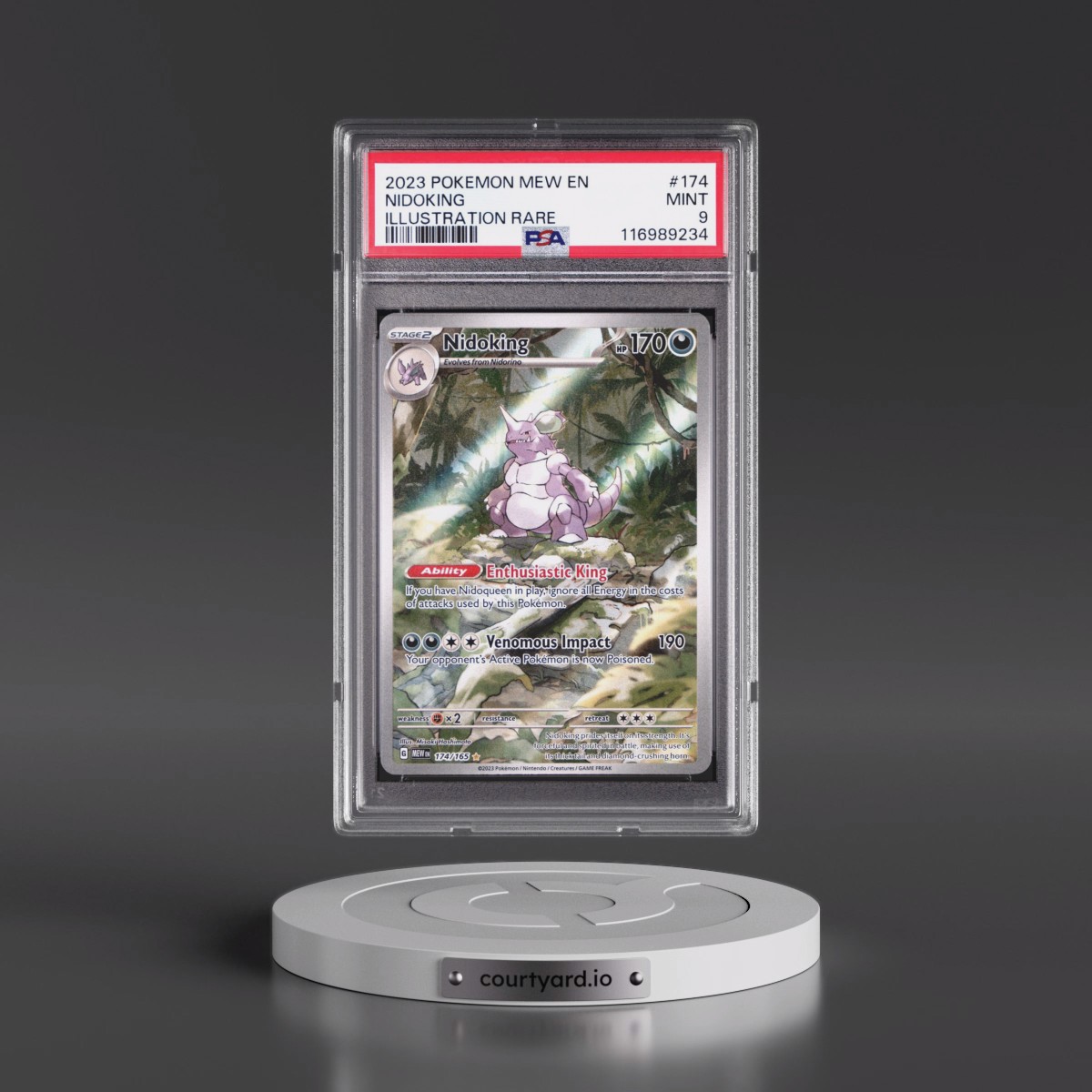2023 Pokémon Mew EN-151 #174 Nidoking - Illustration Rare (PSA 9 MINT)