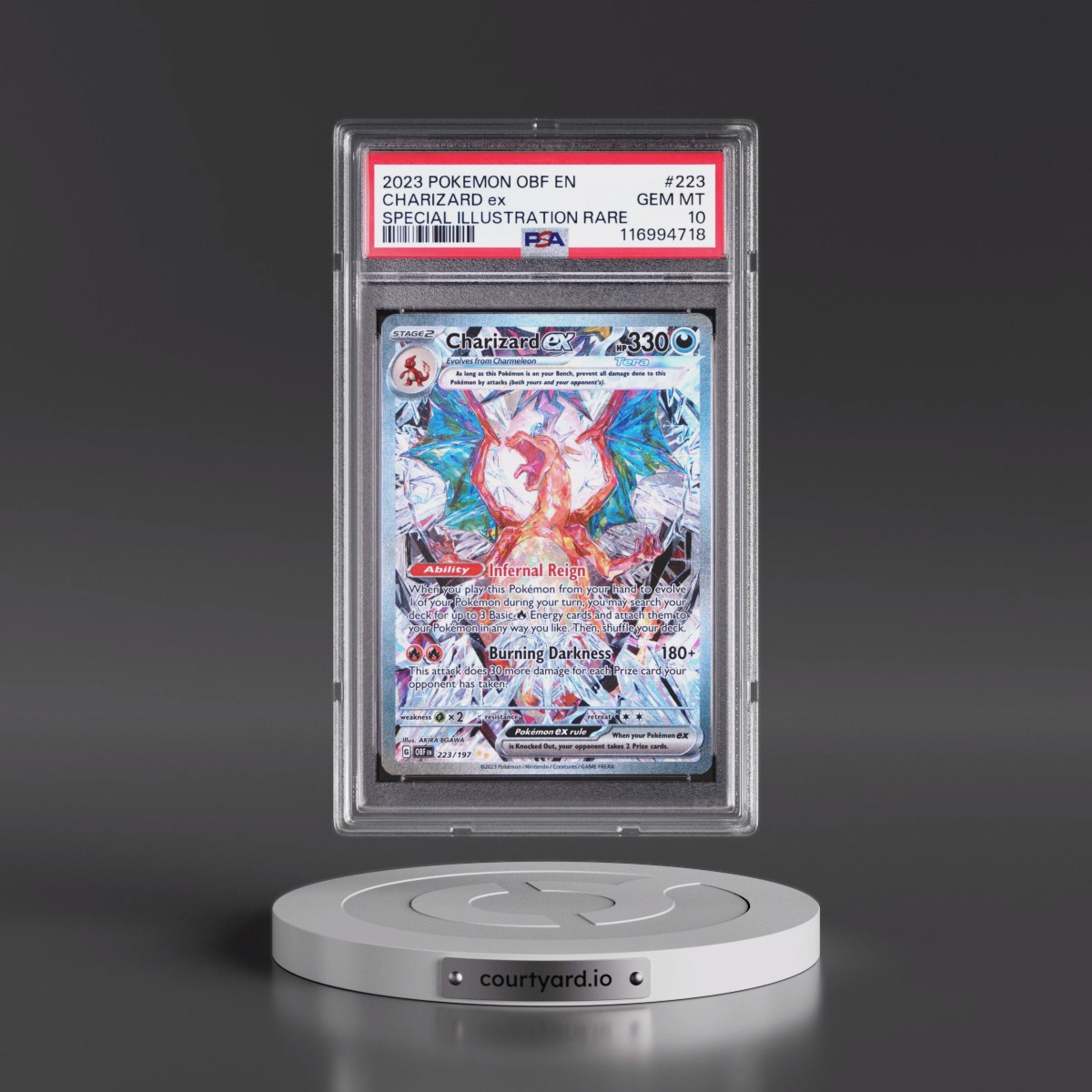 2023 Pokémon Obf EN-Obsidian Flames #223 Charizard EX - Holo Special Illustration Rare (PSA 10 GEM MINT)