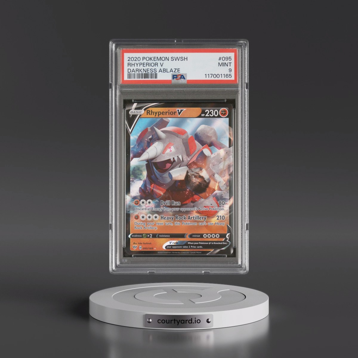2020 Pokémon Sword & Shield Darkness Ablaze #095 Rhyperior V - Holo (PSA 9 MINT)