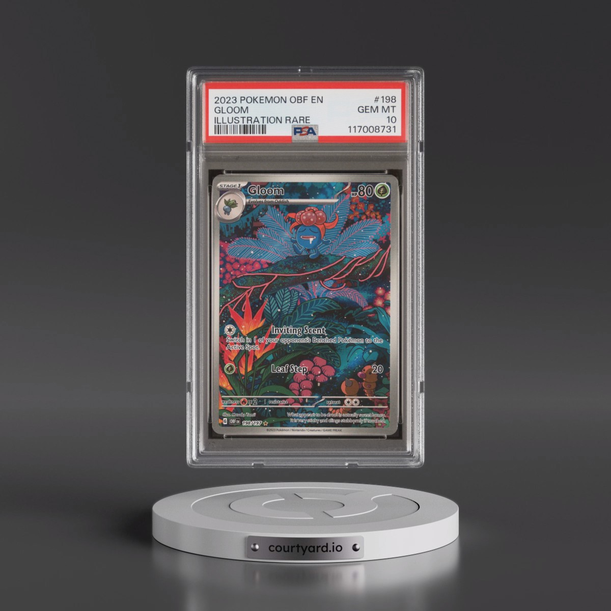 2023 Pokémon Obf EN-Obsidian Flames #198 Gloom - Illustration Rare (PSA 10 GEM MINT) - Photo