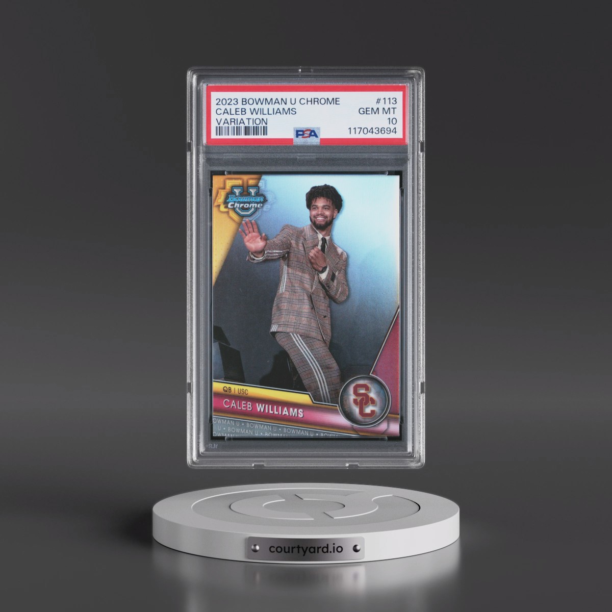 2023 Bowman University Chrome Caleb Williams - Variation #113 PSA 10