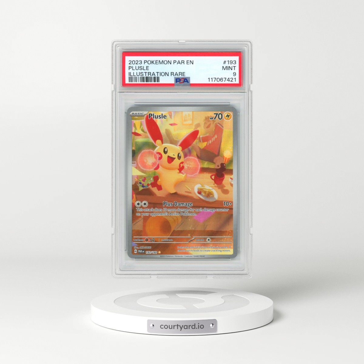 2023 Pokémon Par EN-Paradox Rift #193 Plusle - Illustration Rare (PSA 9 MINT)