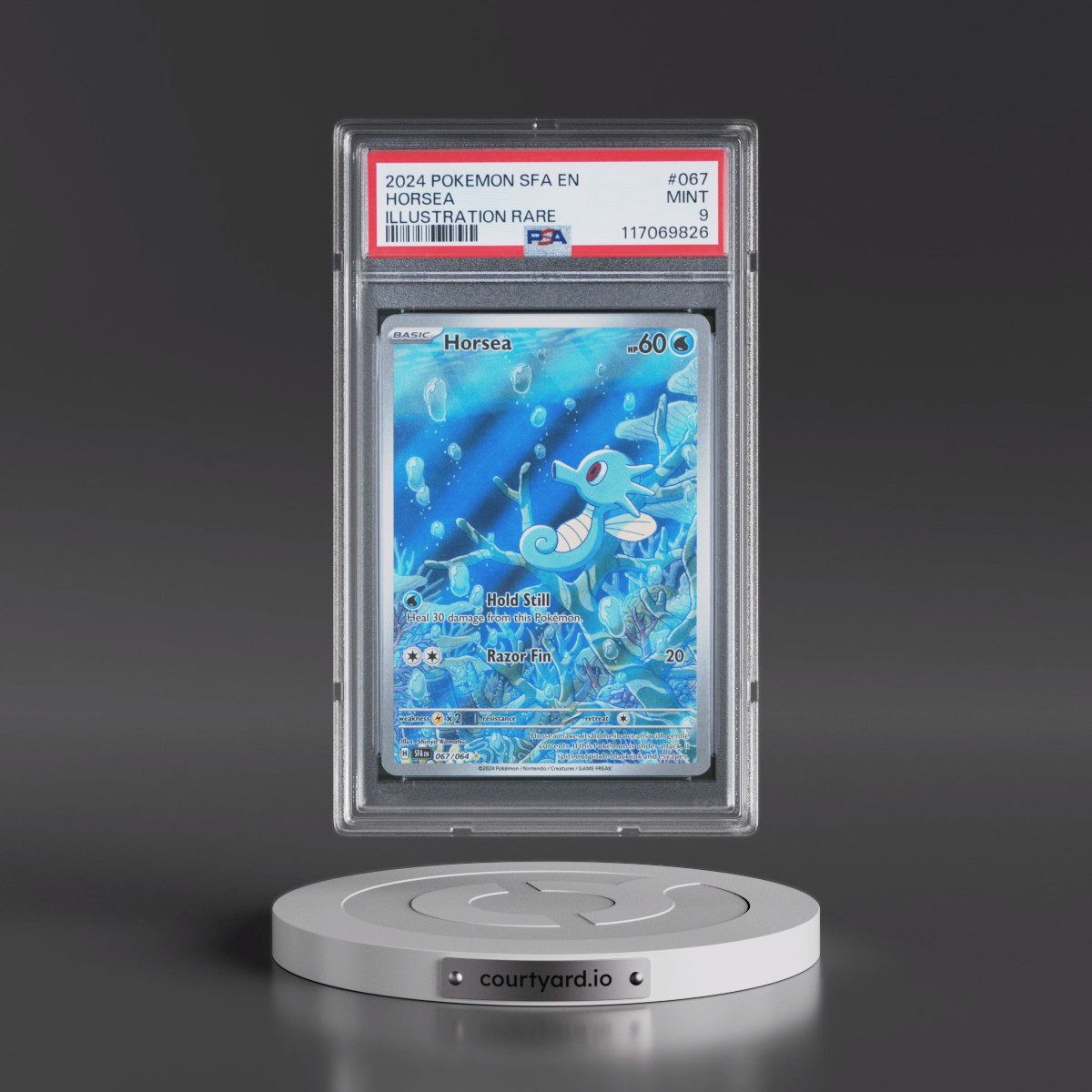 2024 Pokémon Sfa EN-Shrouded Fable #067 Horsea - Illustration Rare (PSA 9 MINT)
