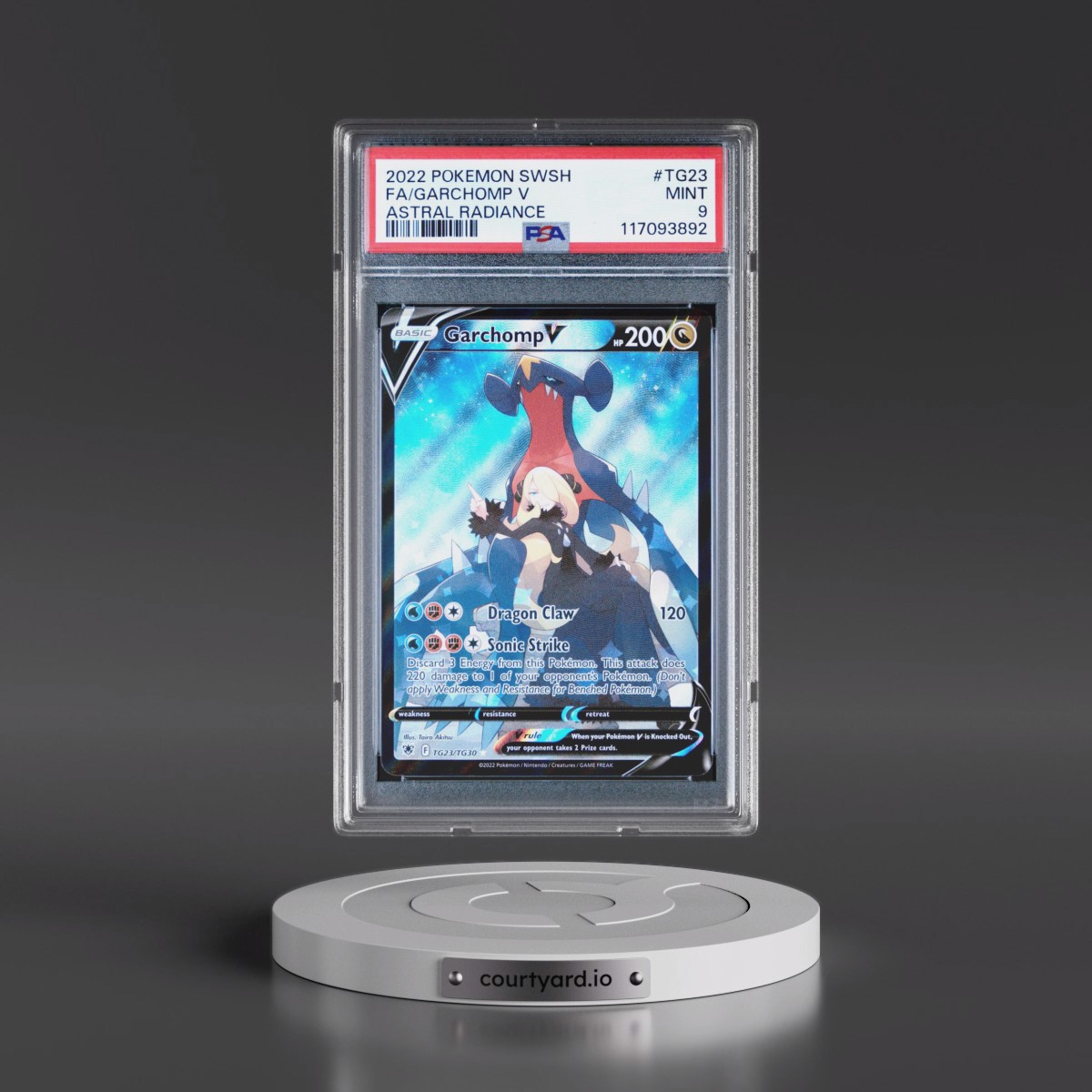 2022 Pokémon Sword & Shield Astral Radiance #TG23 Garchomp V - Holo Full Art (PSA 9 MINT)