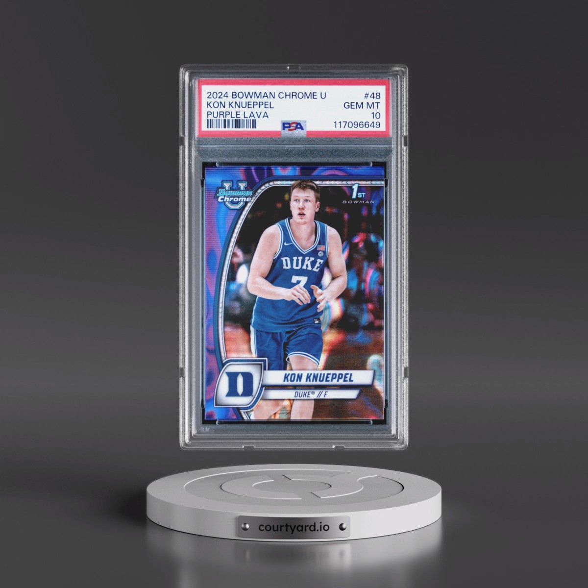 2024 Bowman Chrome University #48 Kon Knueppel - Purple Lava (PSA 10 GEM MINT)