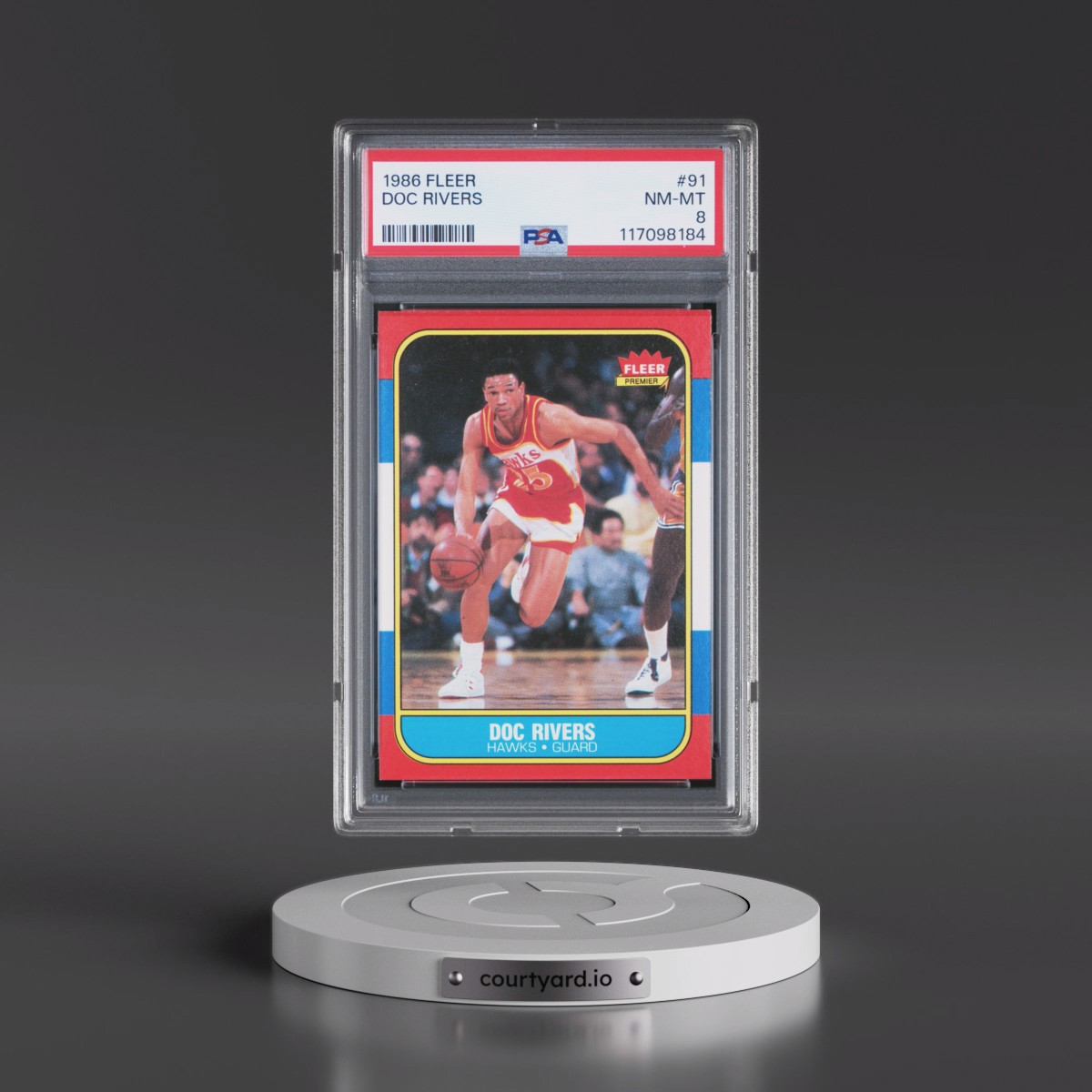 1986 Fleer Doc Rivers #91 PSA 8