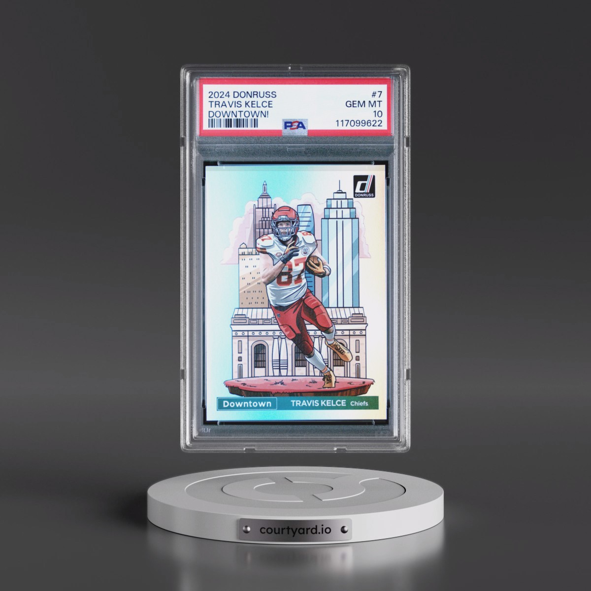 2024 Panini Donruss Downtown! Travis Kelce #7 PSA 10