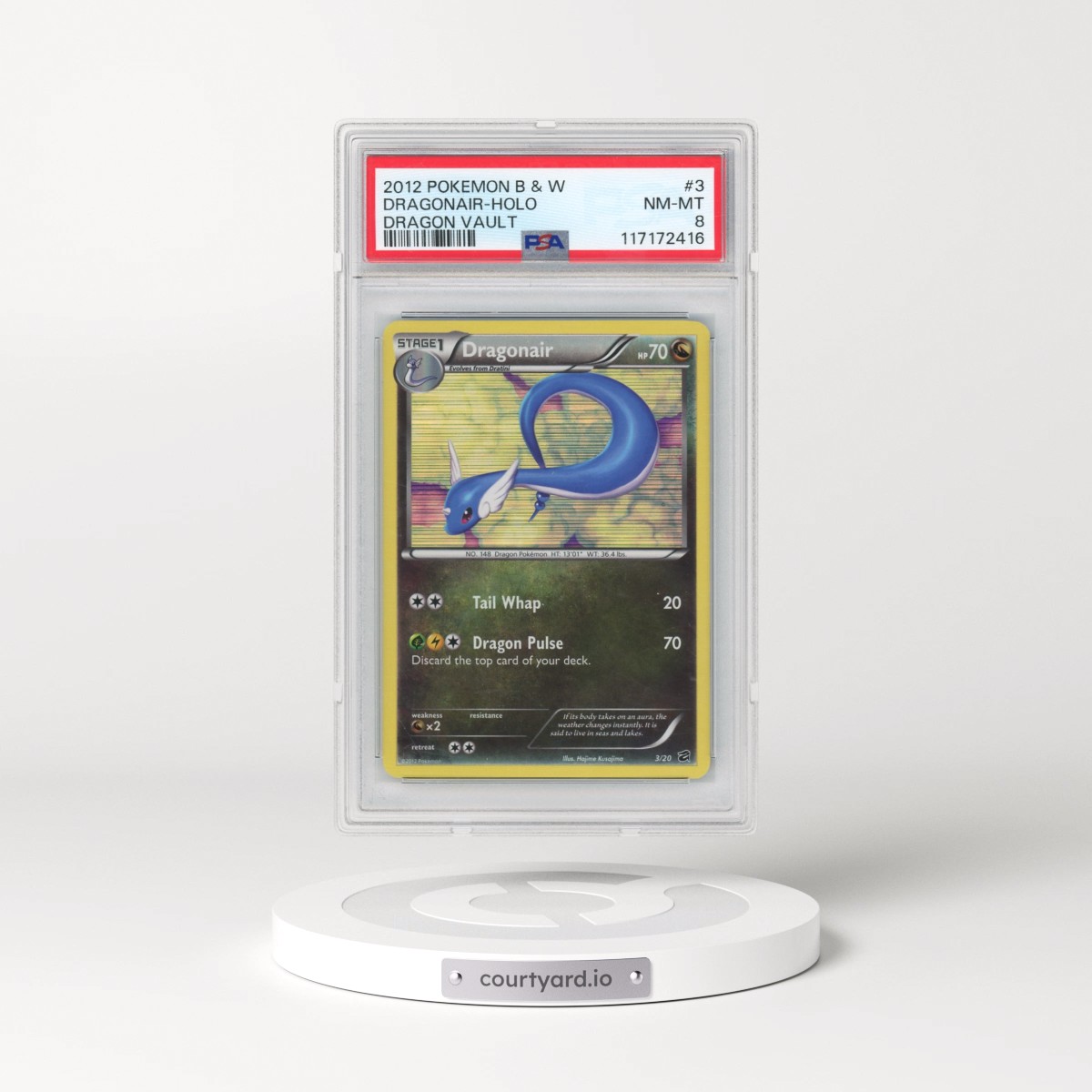 2012 Pokémon Black & White Dragon Vault #3 Dragonair - Holo (PSA 8 NM-MT)
