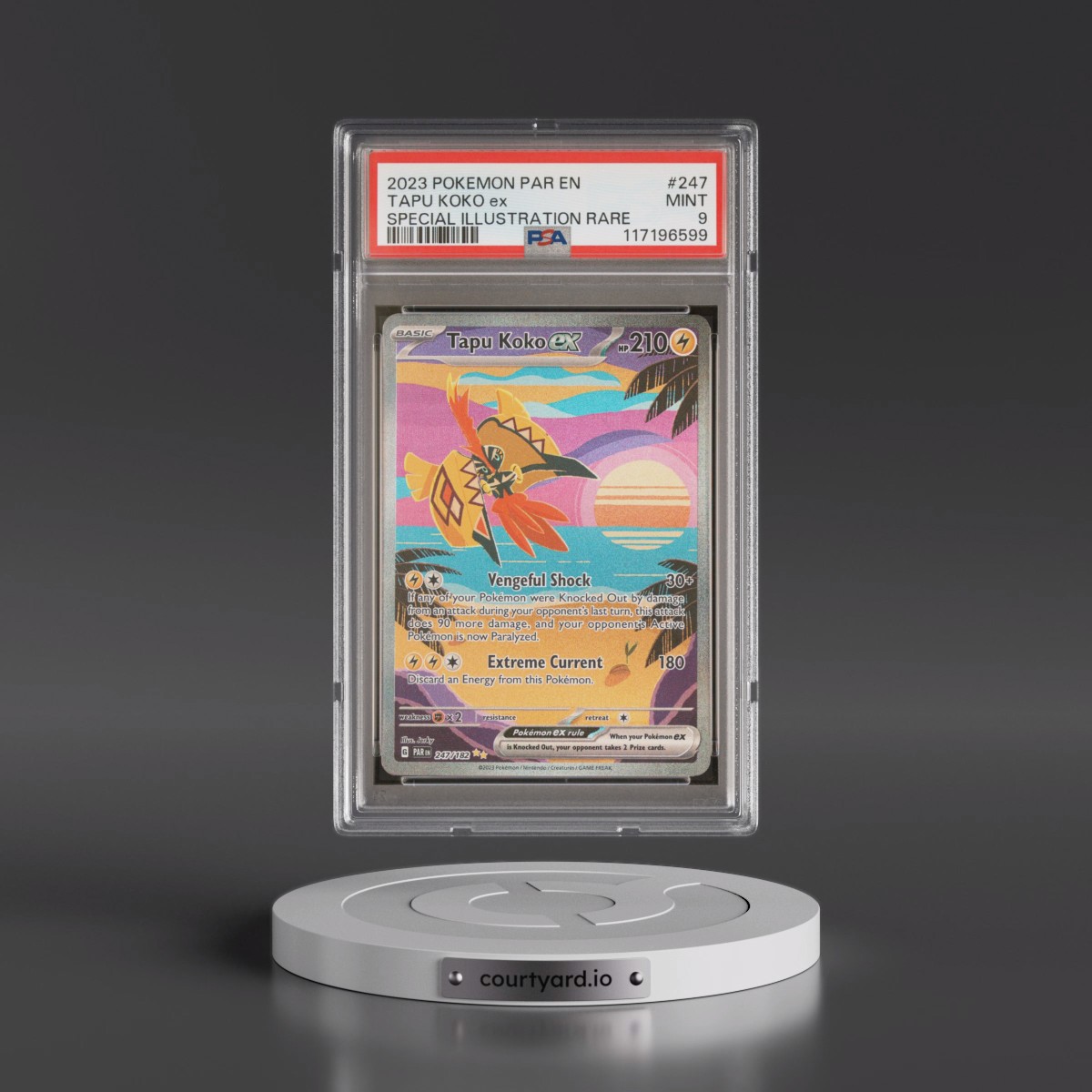 2023 Pokémon Par EN-Paradox Rift #247 Tapu Koko EX - Holo Special Illustration Rare (PSA 9 MINT)