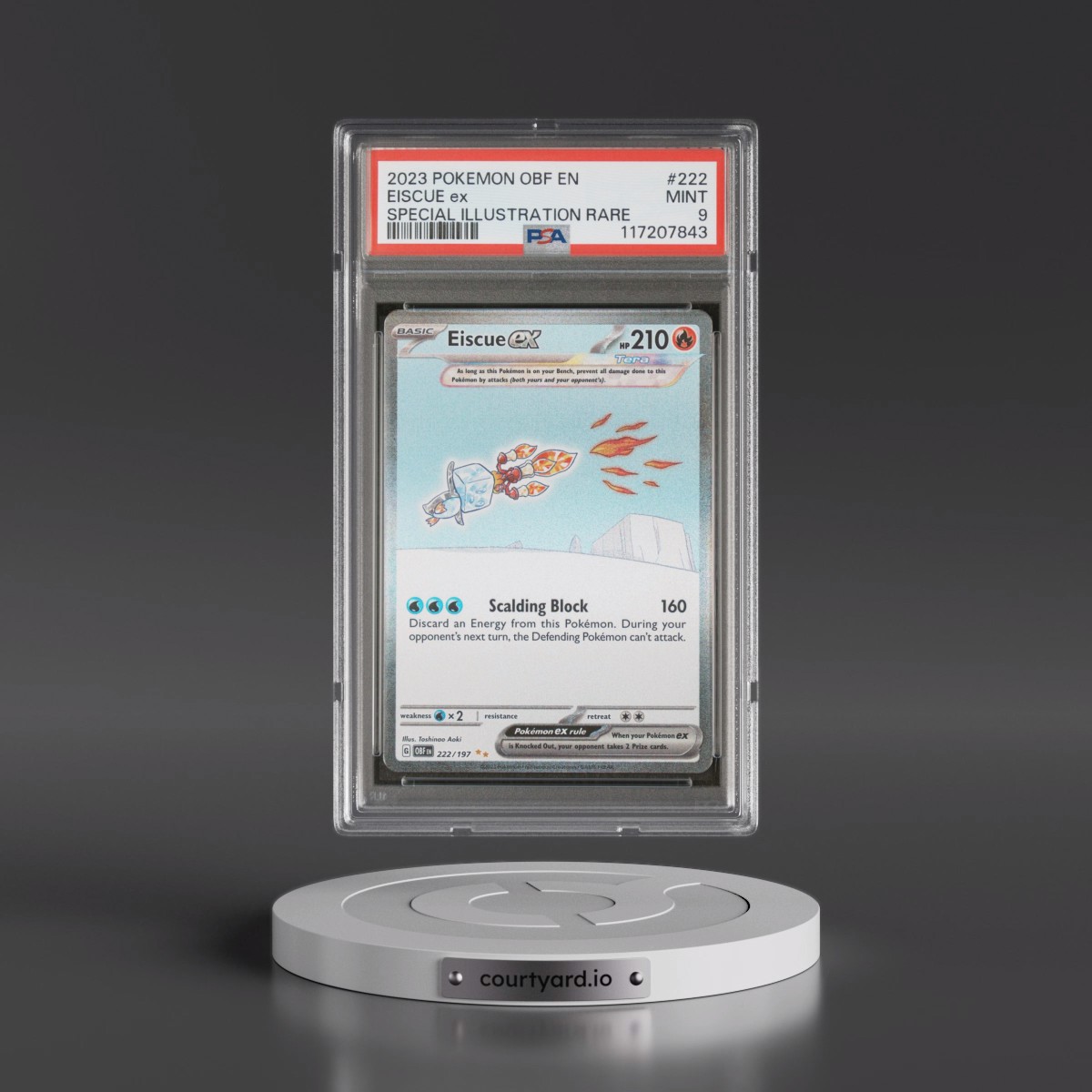 2023 Pokémon Obf EN-Obsidian Flames #222 Eiscue EX - Holo Special Illustration Rare (PSA 9 MINT)