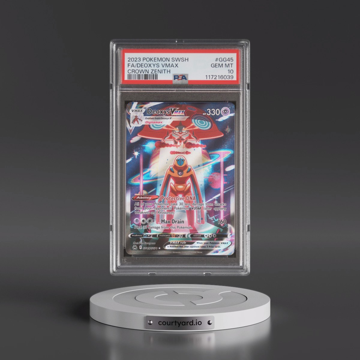 2023 Pokémon Sword and Shield Crown Zenith #GG45 Deoxys Vmax - Full Art (PSA 10 GEM MINT)