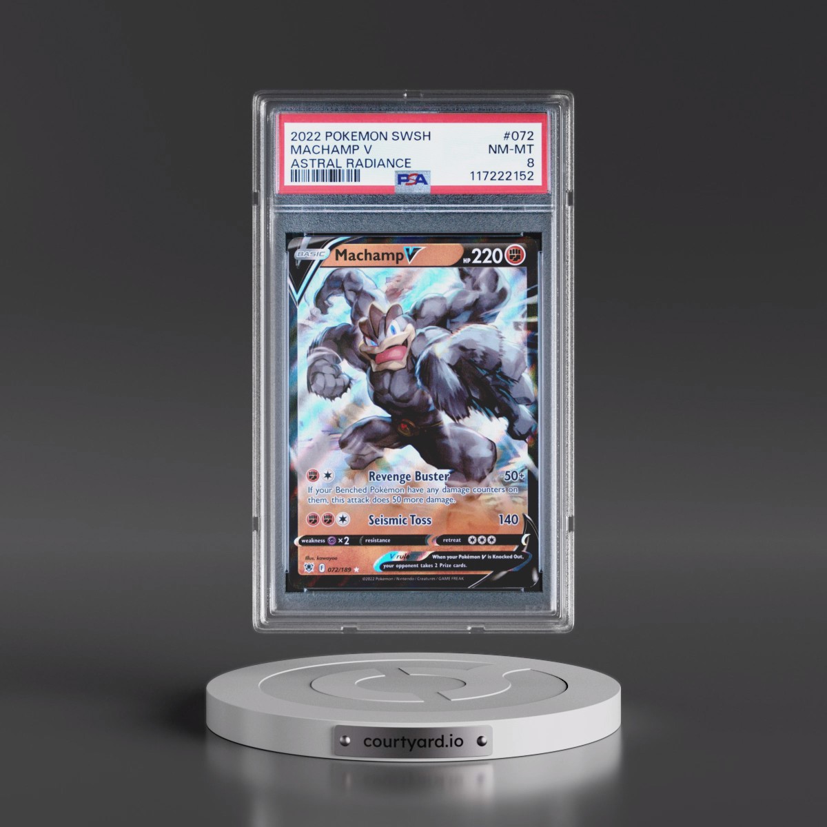2022 Pokémon Sword & Shield Astral Radiance #072 Machamp V - Holo (PSA 8 NM-MT)