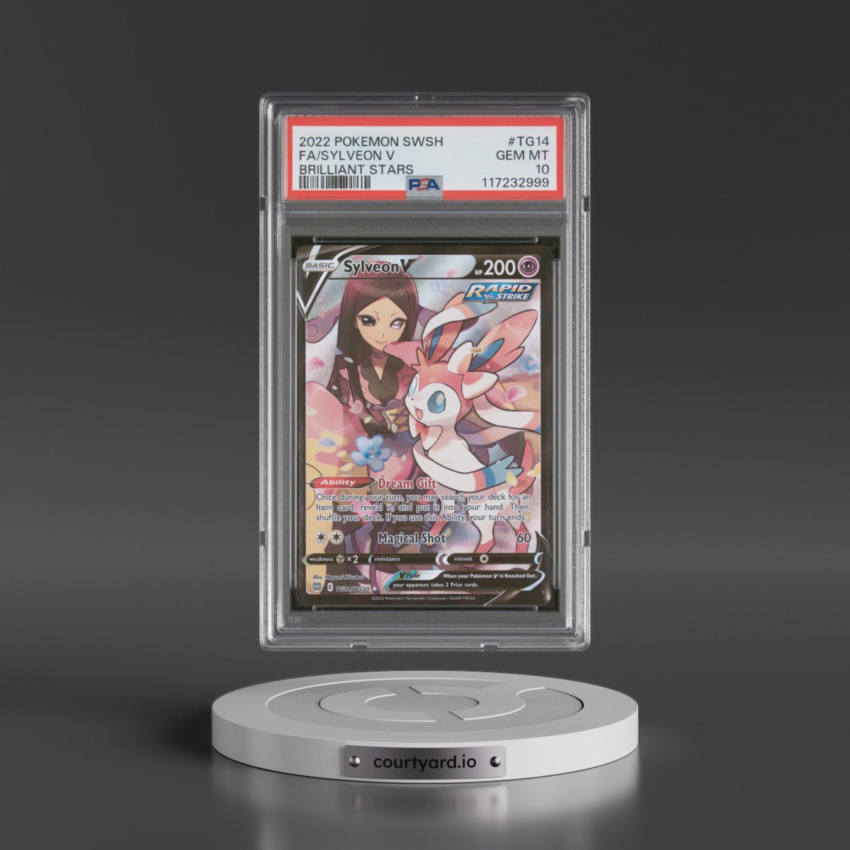 2022 Pokémon Sword & Shield Brilliant Stars #TG14 Sylveon V - Holo Full Art (PSA 10 GEM MINT)