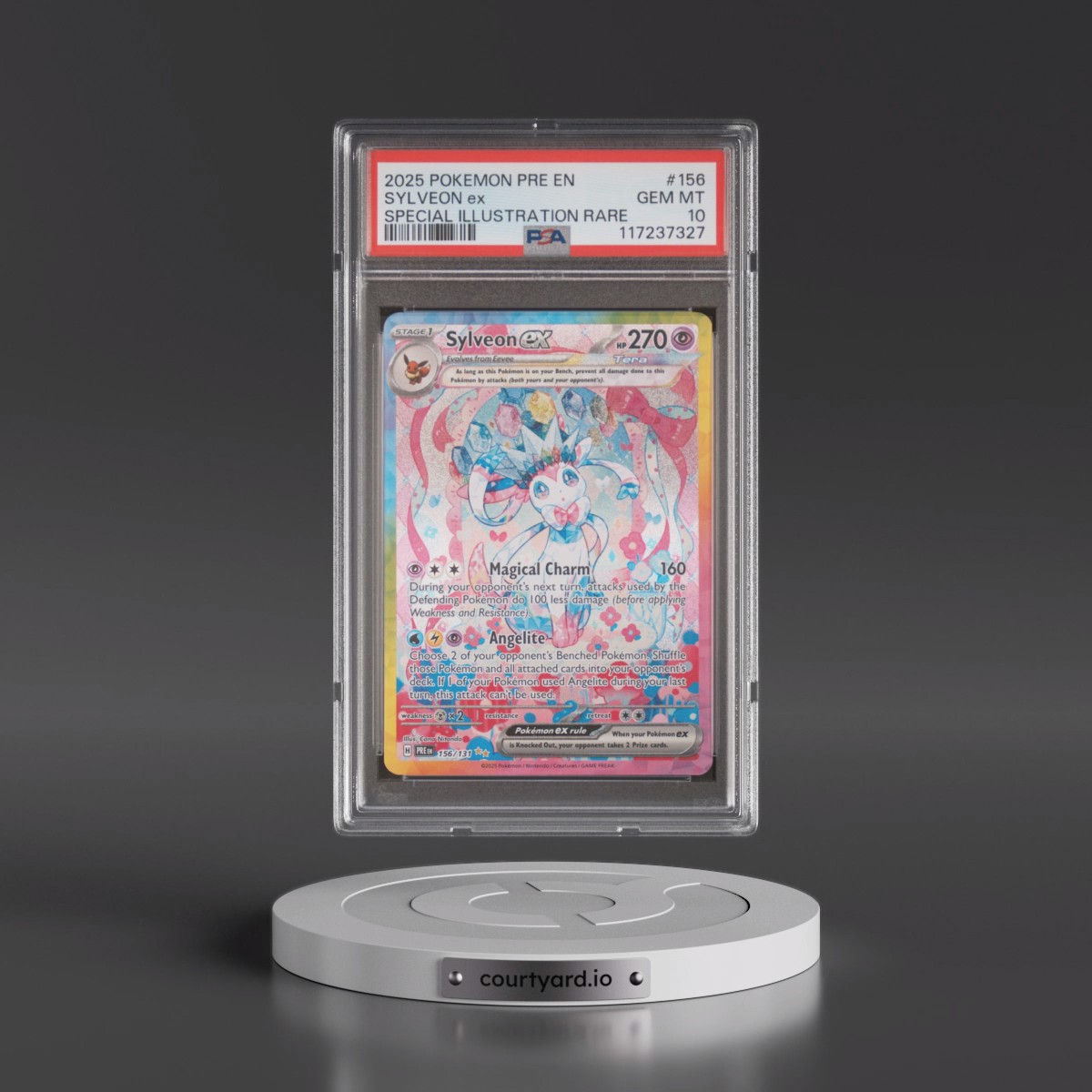 2025 Pokémon Pre EN-Prismatic Evolutions #156 Sylveon EX - Holo Special Illustration Rare (PSA 10 GEM MINT)