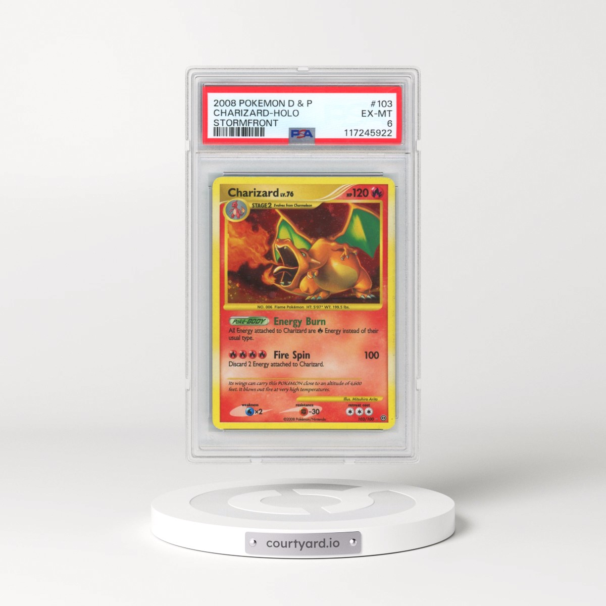 2008 Pokémon Diamond & Pearl Stormfront #103 Charizard - Holo (PSA 6 EX-MT)