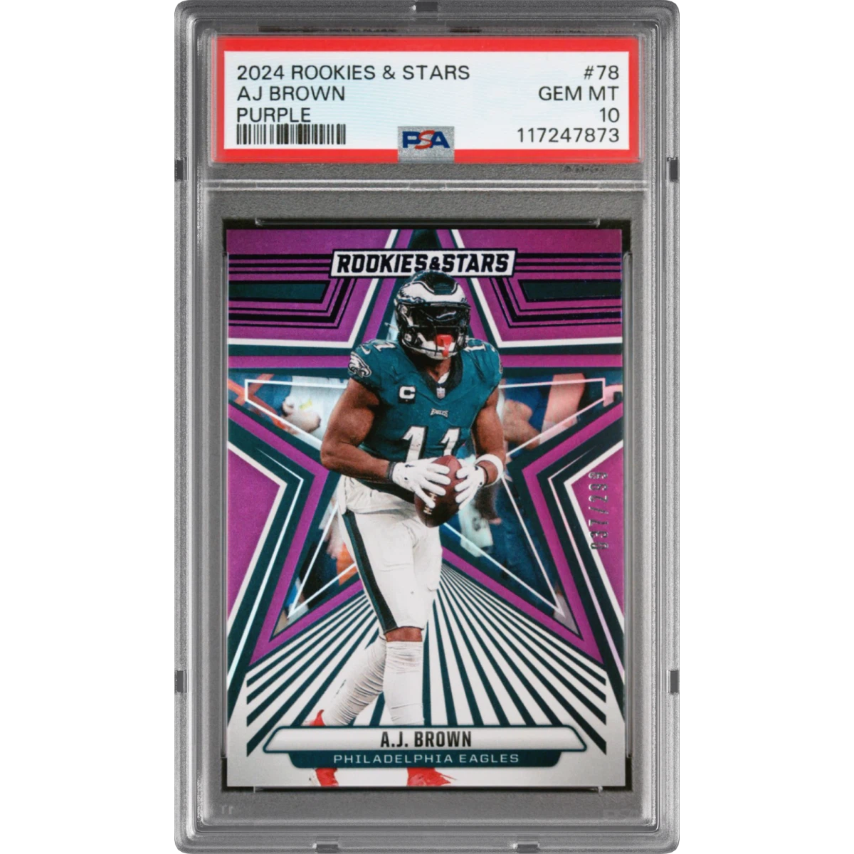 2024 Panini Rookies & Stars #78 AJ Brown - Purple (PSA 10 GEM MINT)