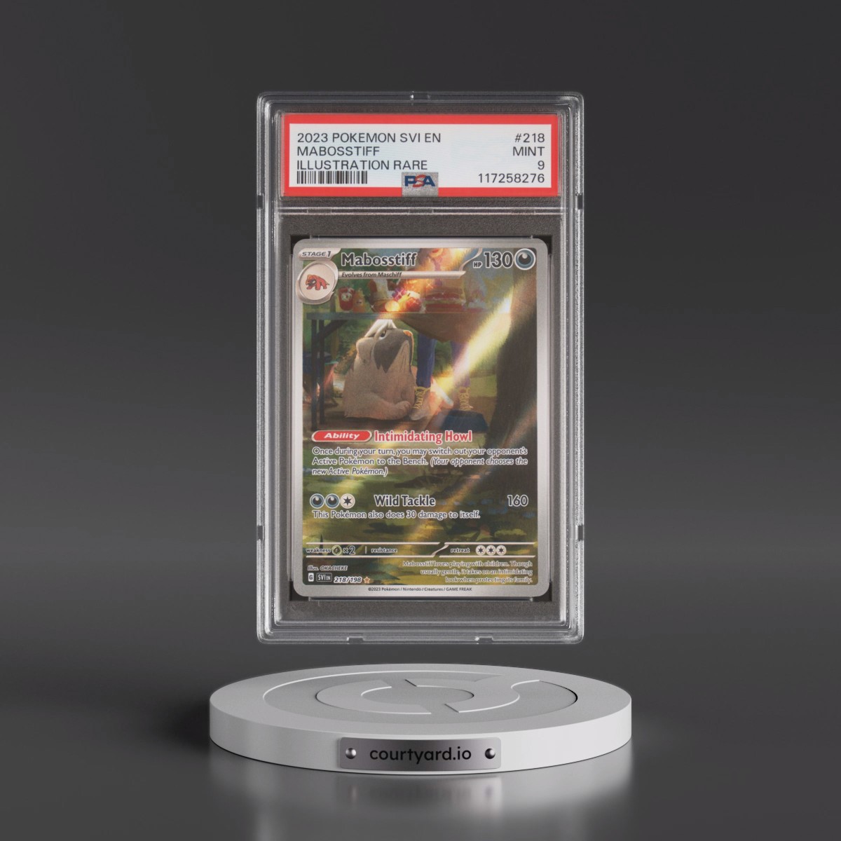 2023 Pokémon Svi EN-Scarlet & Violet #218 Mabosstiff - Illustration Rare (PSA 9 MINT)