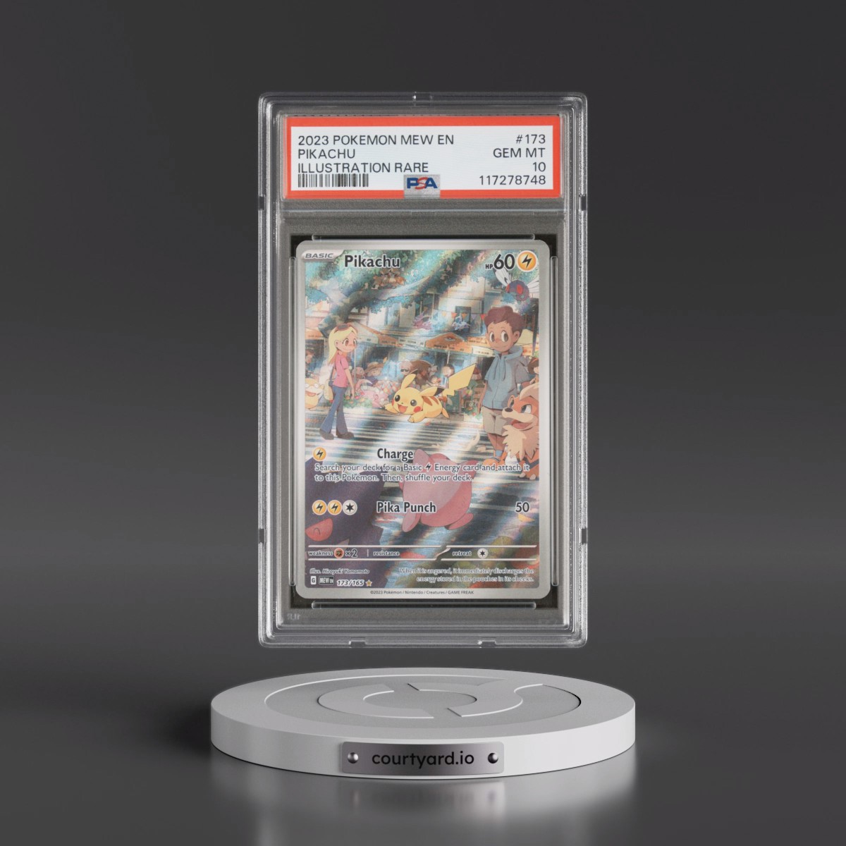 2023 Pokémon Mew EN-151 Pikachu - Illustration Rare #173 PSA 10