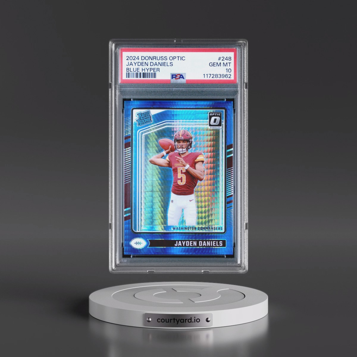 2024 Panini Donruss Optic #248 Jayden Daniels - Blue Hyper (PSA 10 GEM MINT)