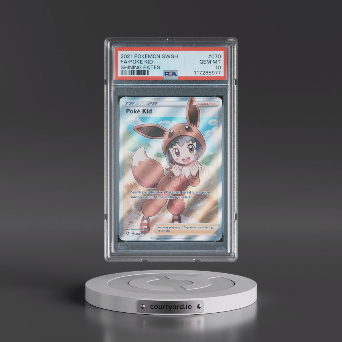 2021 Pokémon Sword & Shield Shining Fates #070 Poke Kid - Full Art (PSA 10 GEM MINT)