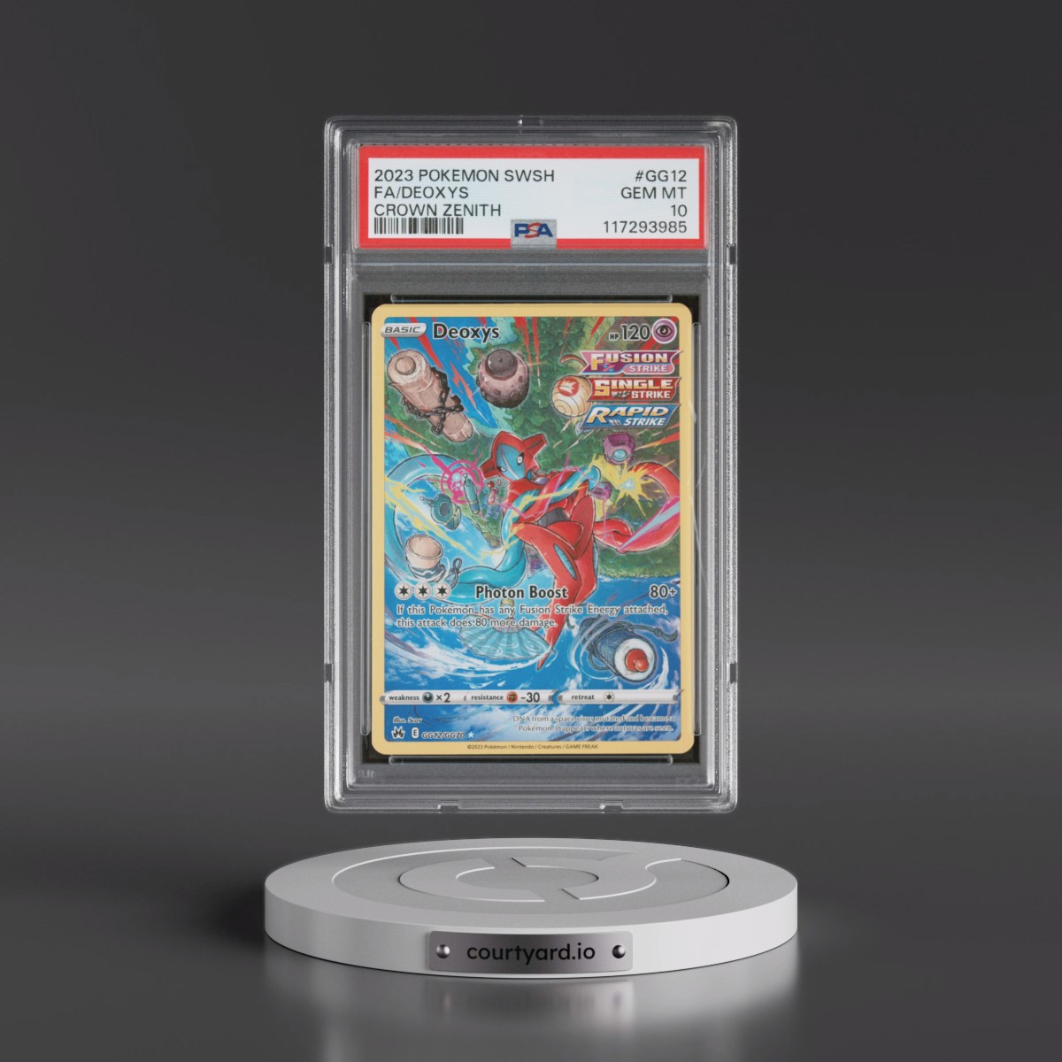 2023 Pokémon Sword and Shield Crown Zenith #GG12 Deoxys - Full Art (PSA 10 GEM MINT)