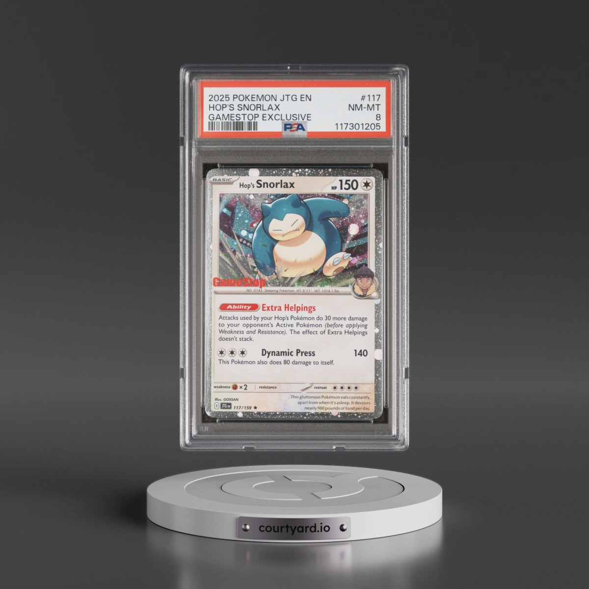 2025 Pokémon Jtg EN-Journey Together #117 Hop's Snorlax - Gamestop Exclusive (PSA 8 NM-MT)