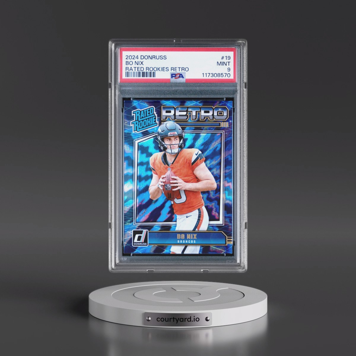 2024 Panini Donruss Rated Rookies Retro #19 Bo Nix (PSA 9 MINT)