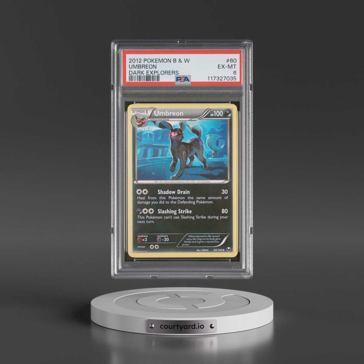 2012 Pokémon Black & White Dark Explorers #60 Umbreon (PSA 6 EX-MT)