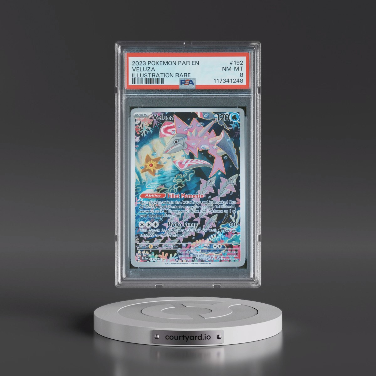 2023 Pokémon Par EN-Paradox Rift #192 Veluza - Illustration Rare (PSA 8 NM-MT)