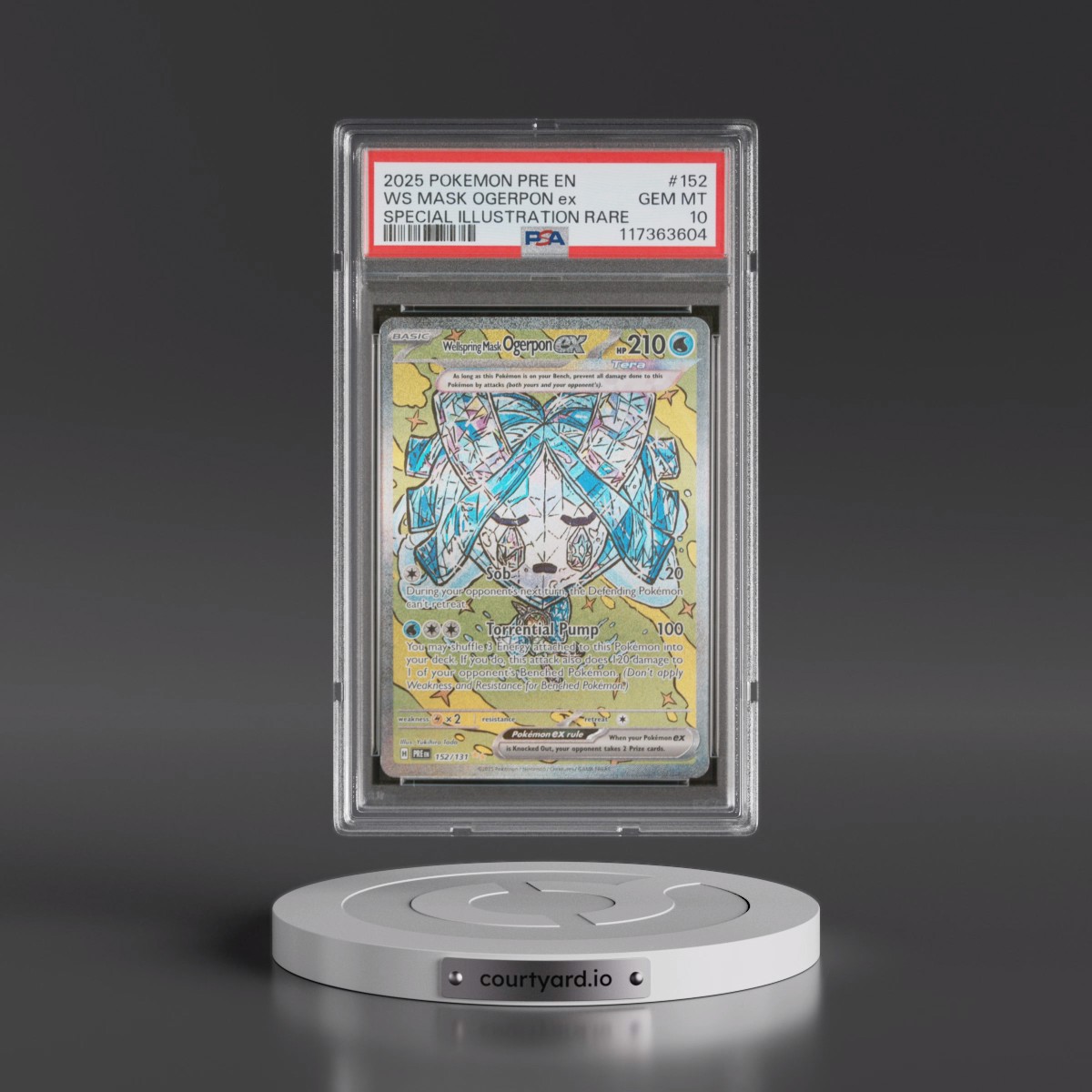 2025 Pokémon Pre EN-Prismatic Evolutions #152 Wellspring Mask Ogerpon EX - Holo Special Illustration Rare (PSA 10 GEM MINT)
