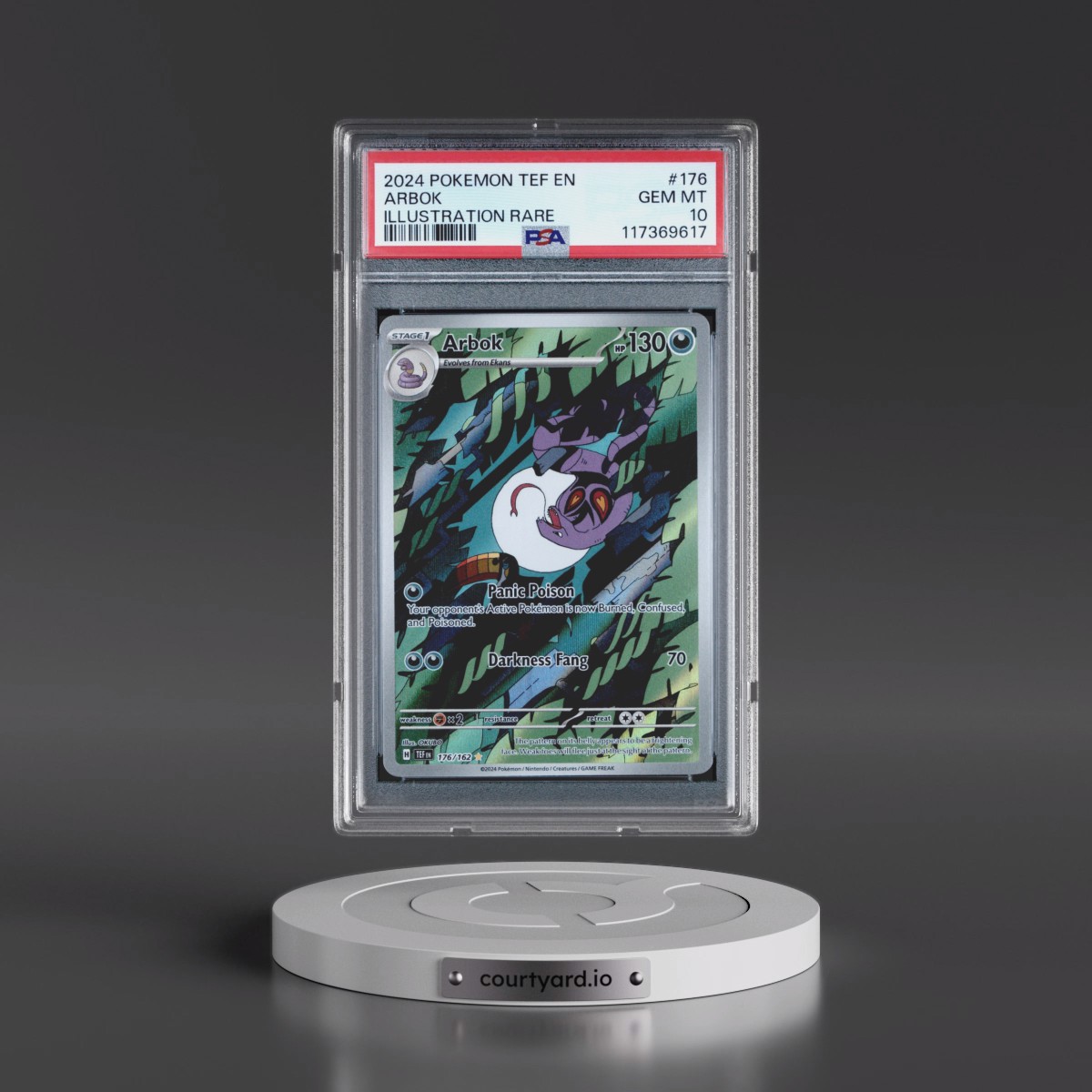 2024 Pokémon Tef EN-Temporal Forces #176 Arbok - Illustration Rare (PSA 10 GEM MINT)