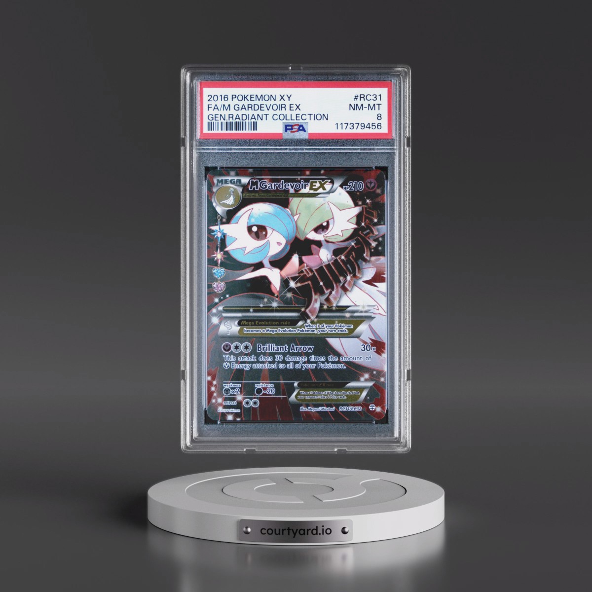 2016 Pokémon XY Generations Radiant Collection #RC31 M Gardevoir EX - Holo Full Art (PSA 8 NM-MT)