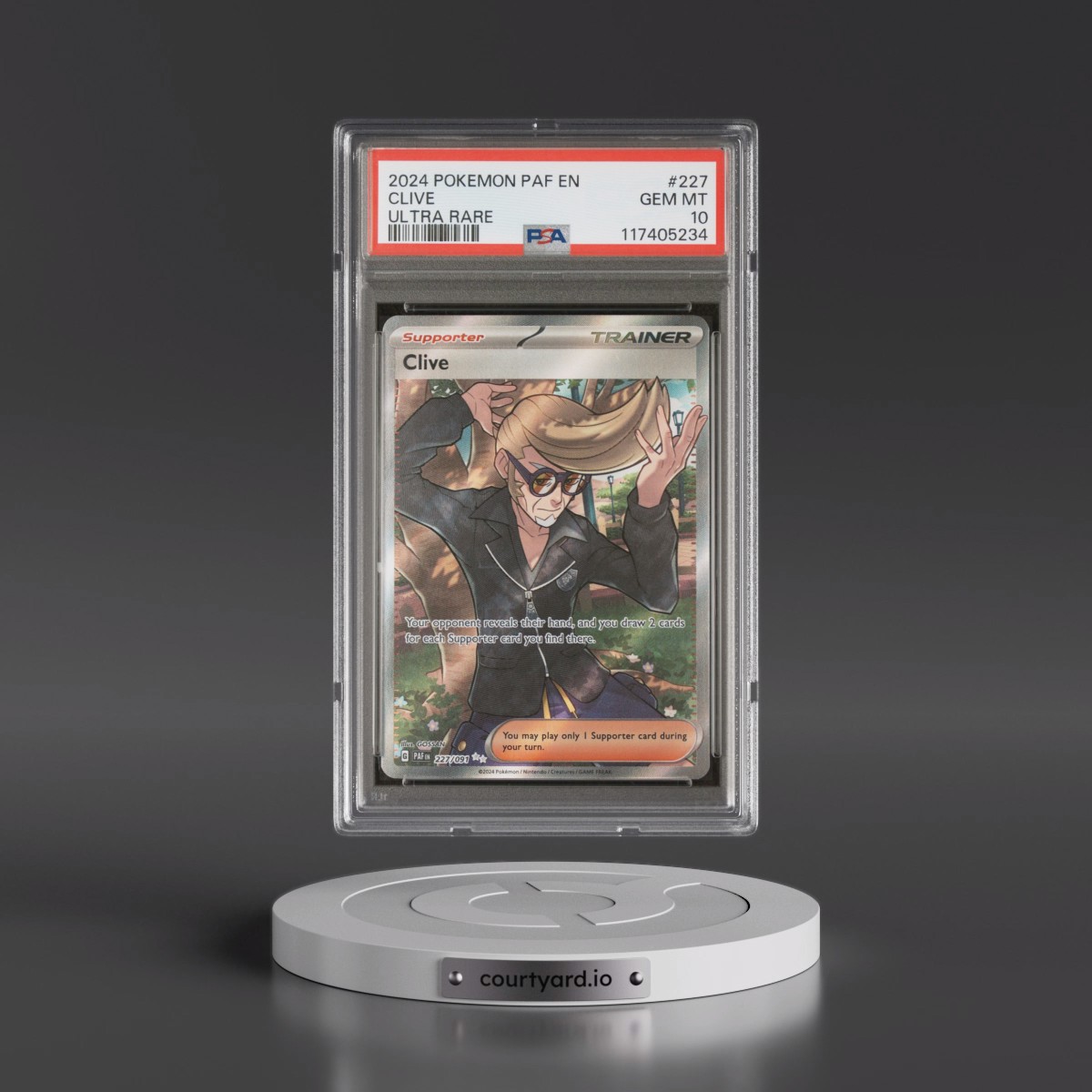 2024 Pokémon Paf EN-Paldean Fates #227 Clive - Ultra Rare (PSA 10 GEM MINT)