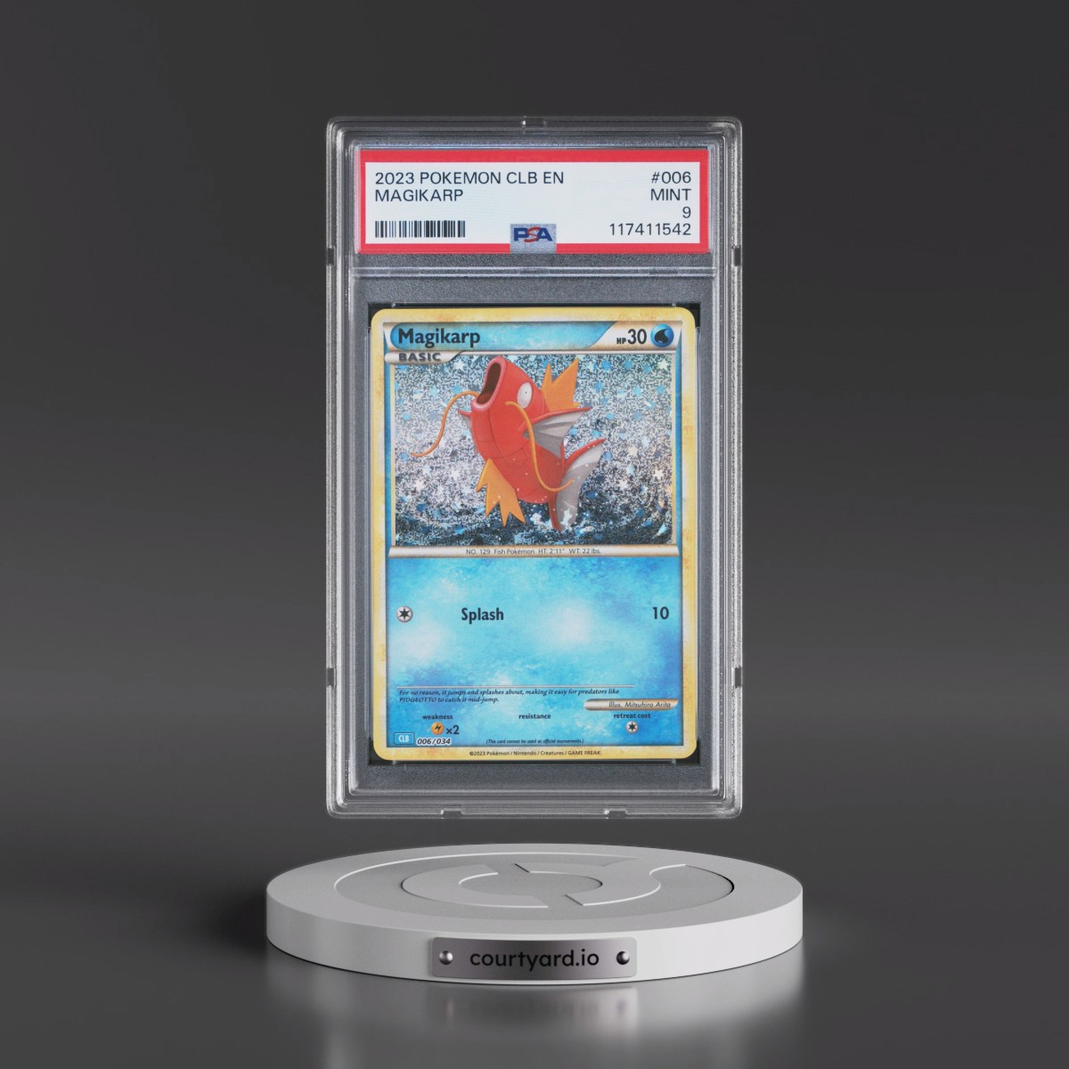 2023 Pokémon Clb-Trading Card Game Classic Blastoise & Suicune EX Deck #006 Magikarp (PSA 9 MINT)