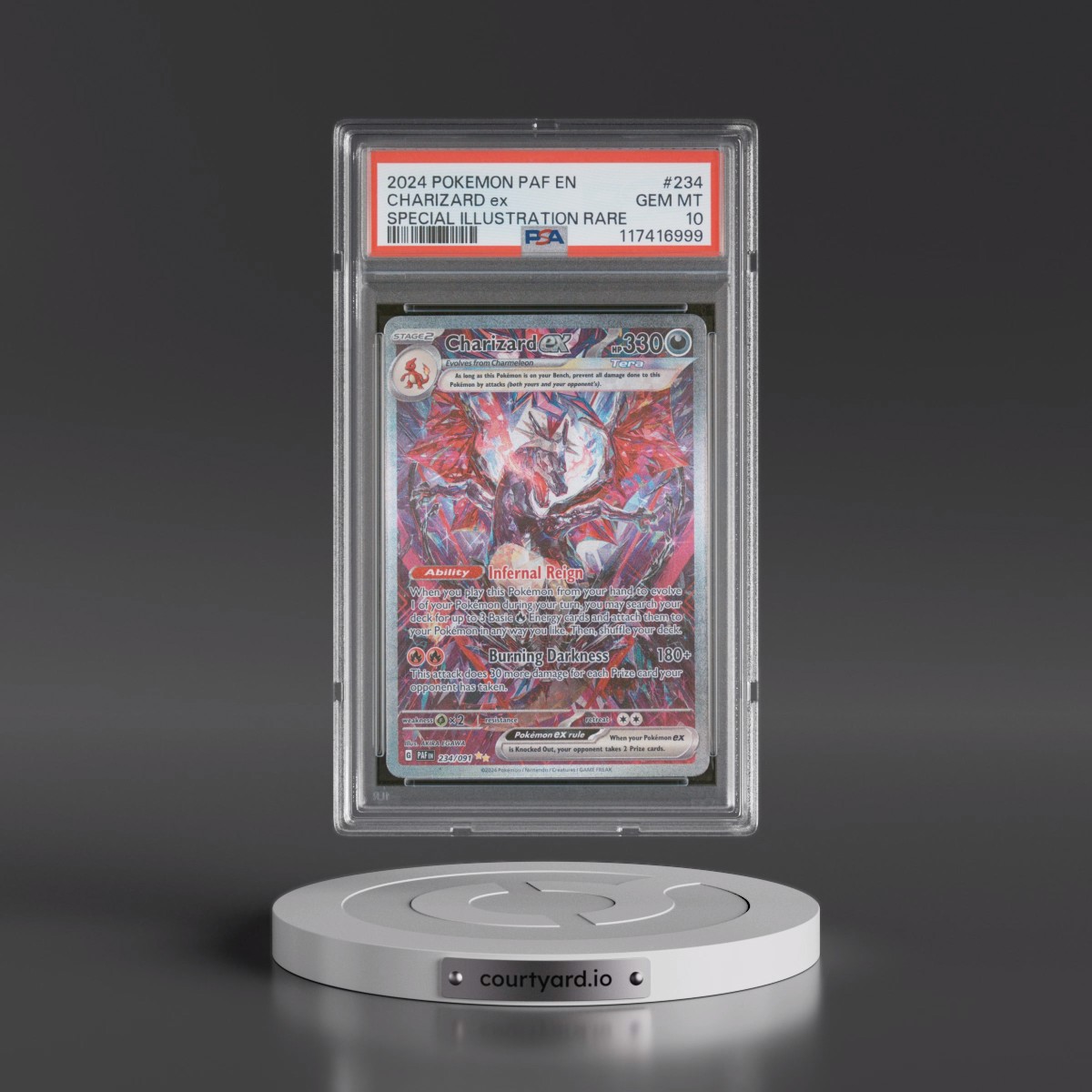 2024 Pokémon Paf EN-Paldean Fates #234 Charizard EX - Holo Special Illustration Rare (PSA 10 GEM MINT)