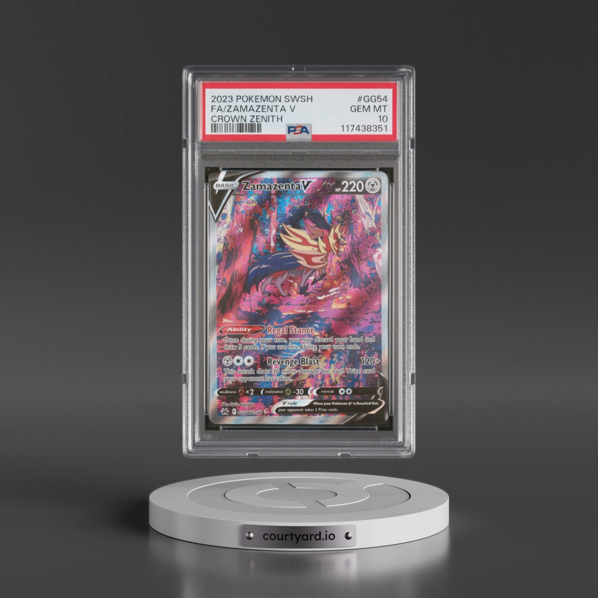 2023 Pokémon Sword and Shield Crown Zenith #GG54 Zamazenta V - Holo Full Art (PSA 10 GEM MINT)