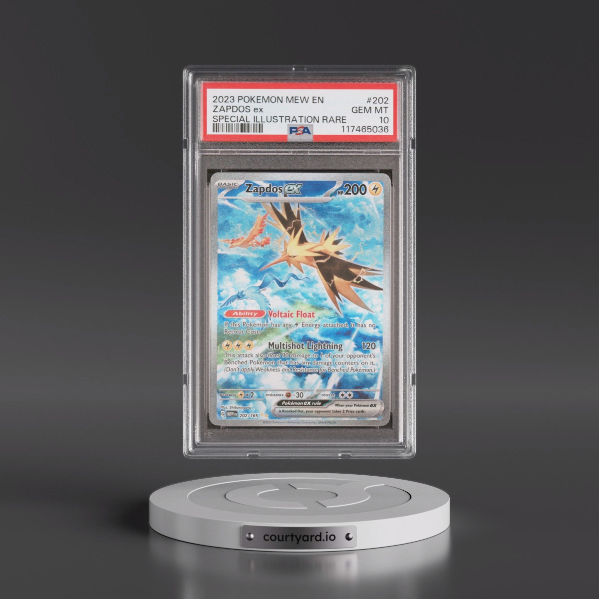 2023 Pokémon Mew EN-151 #202 Zapdos EX - Holo Special Illustration Rare (PSA 10 GEM MINT)