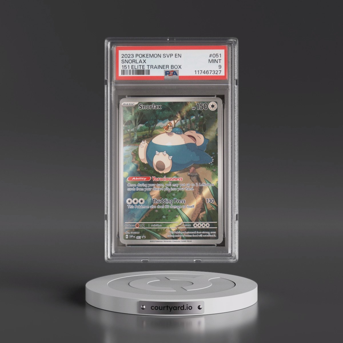 2023 Pokémon Svp EN-SV Black Star Promo #051 Snorlax - 151 Elite Trainer Box (PSA 9 MINT)