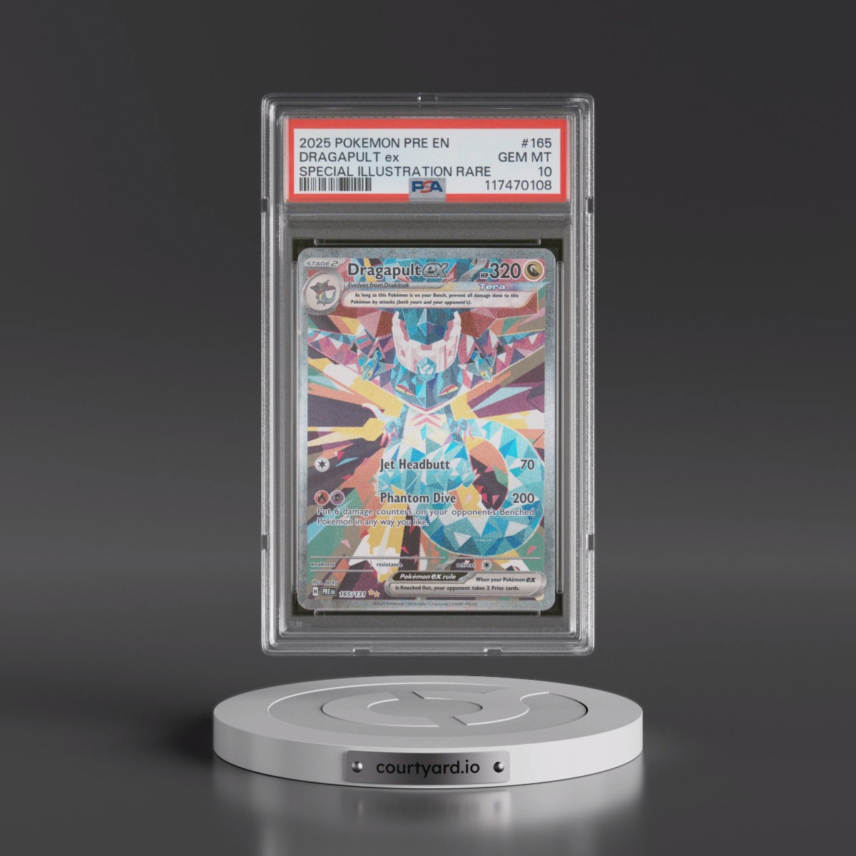 2025 Pokémon Pre EN-Prismatic Evolutions #165 Dragapult EX - Holo Special Illustration Rare (PSA 10 GEM MINT)