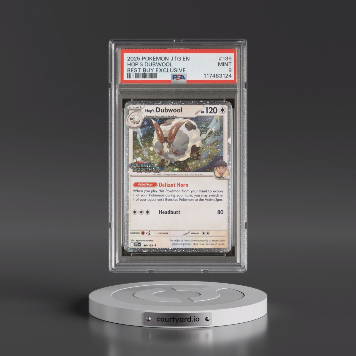 2025 Pokémon Jtg EN-Journey Together #136 Hop's Dubwool - Best Buy Exclusive (PSA 9 MINT)