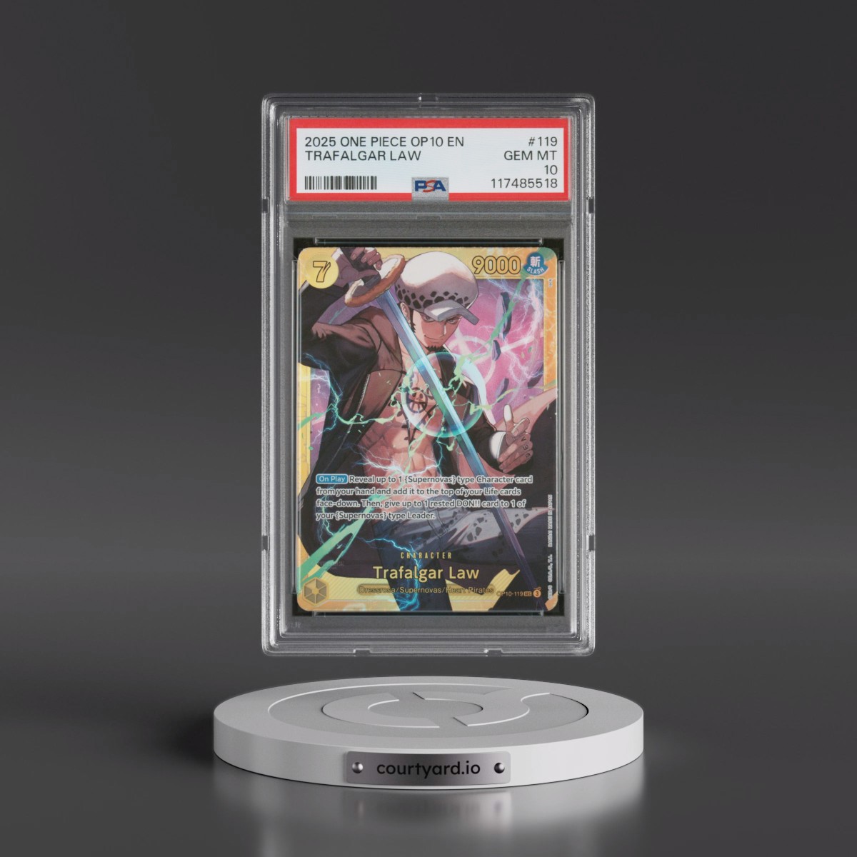 2025 One Piece OP10-Royal Blood #119 Trafalgar Law (PSA 10 GEM MINT)