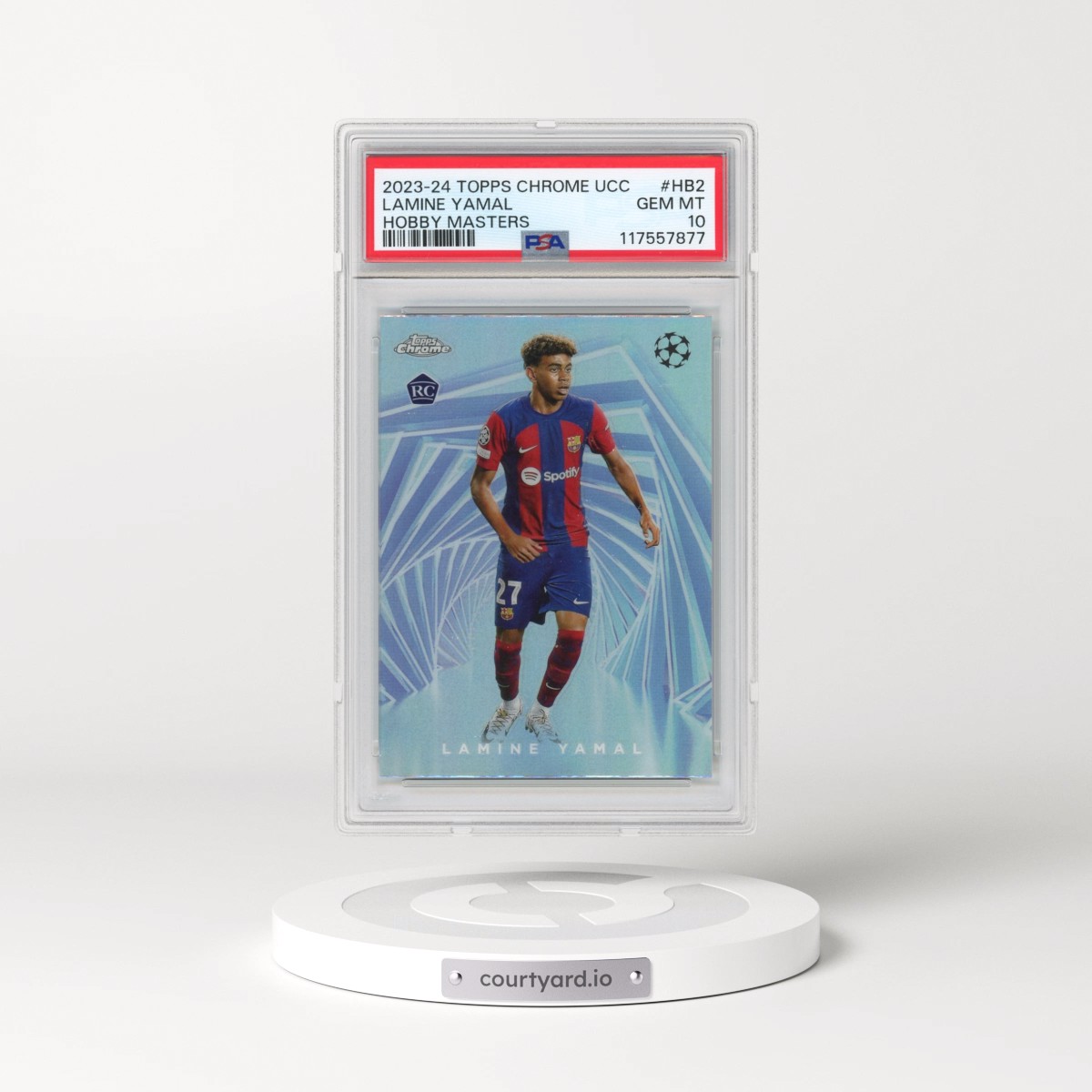 2023-24 Topps Chrome UEFA Club Competitions Hobby Masters #HB2 Lamine Yamal (PSA 10 GEM MINT)