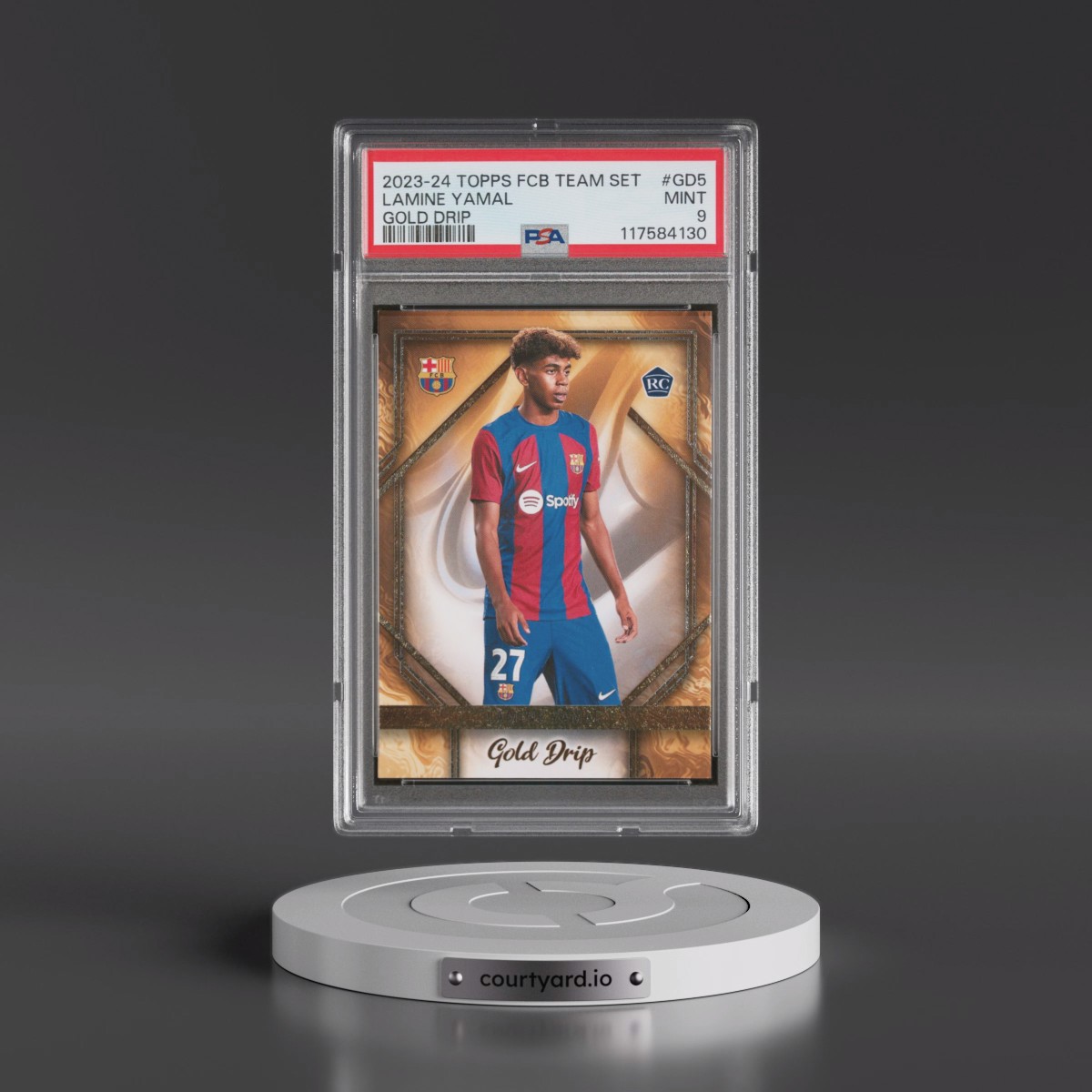 2023 Topps FC Barcelona Team Set Gold Drip #GD5 Lamine Yamal (PSA 9 MINT)